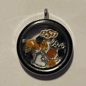 Oklahoma State Cowboys NCAA Memory Charm Locket w/ 22 IN chain NEW